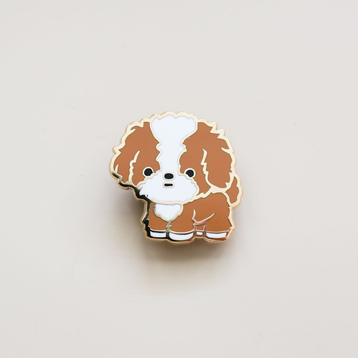 Enamel Pin - Cavapoo (Red and White) – thousandskies