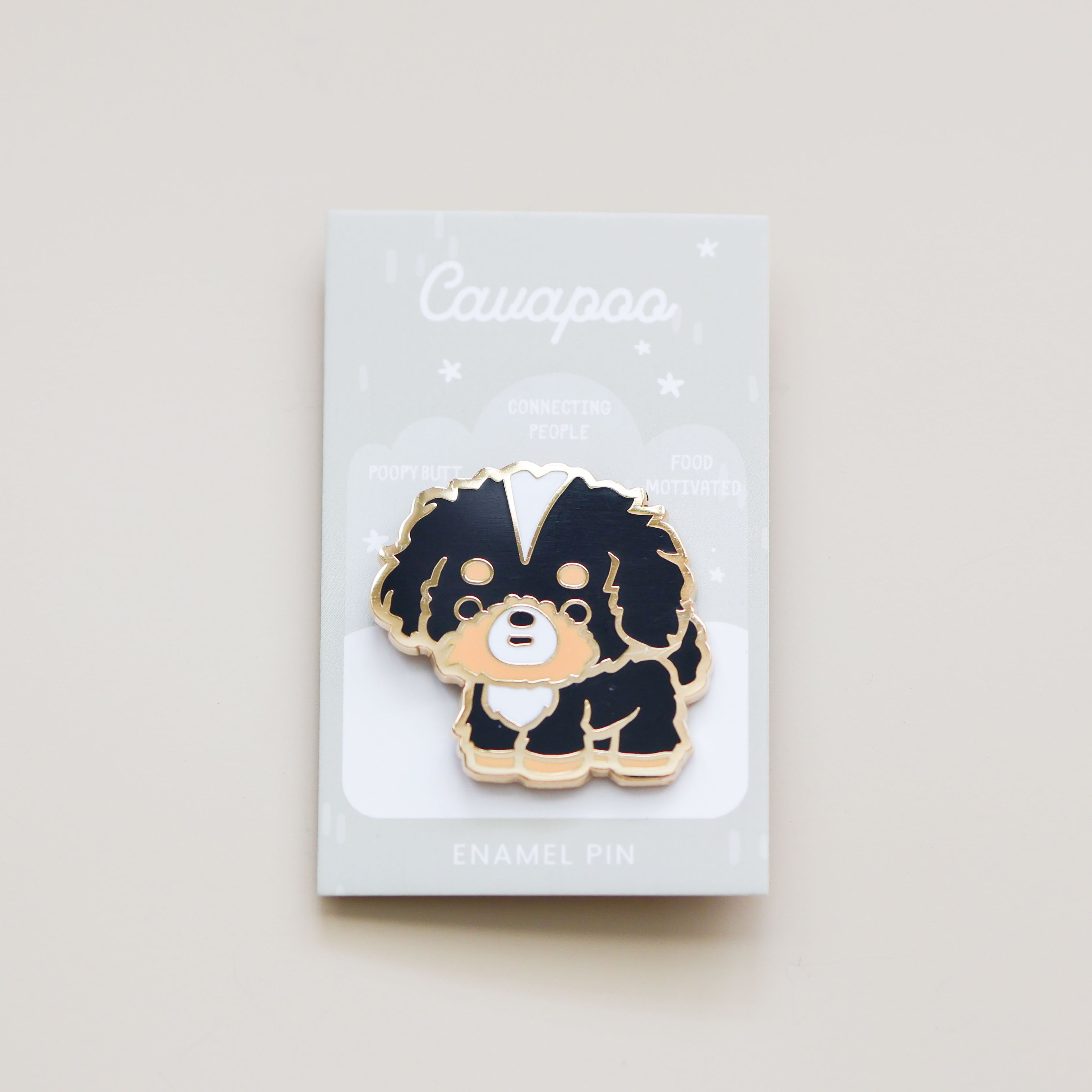 Enamel Pin - Cavapoo (Tricolor) – thousandskies