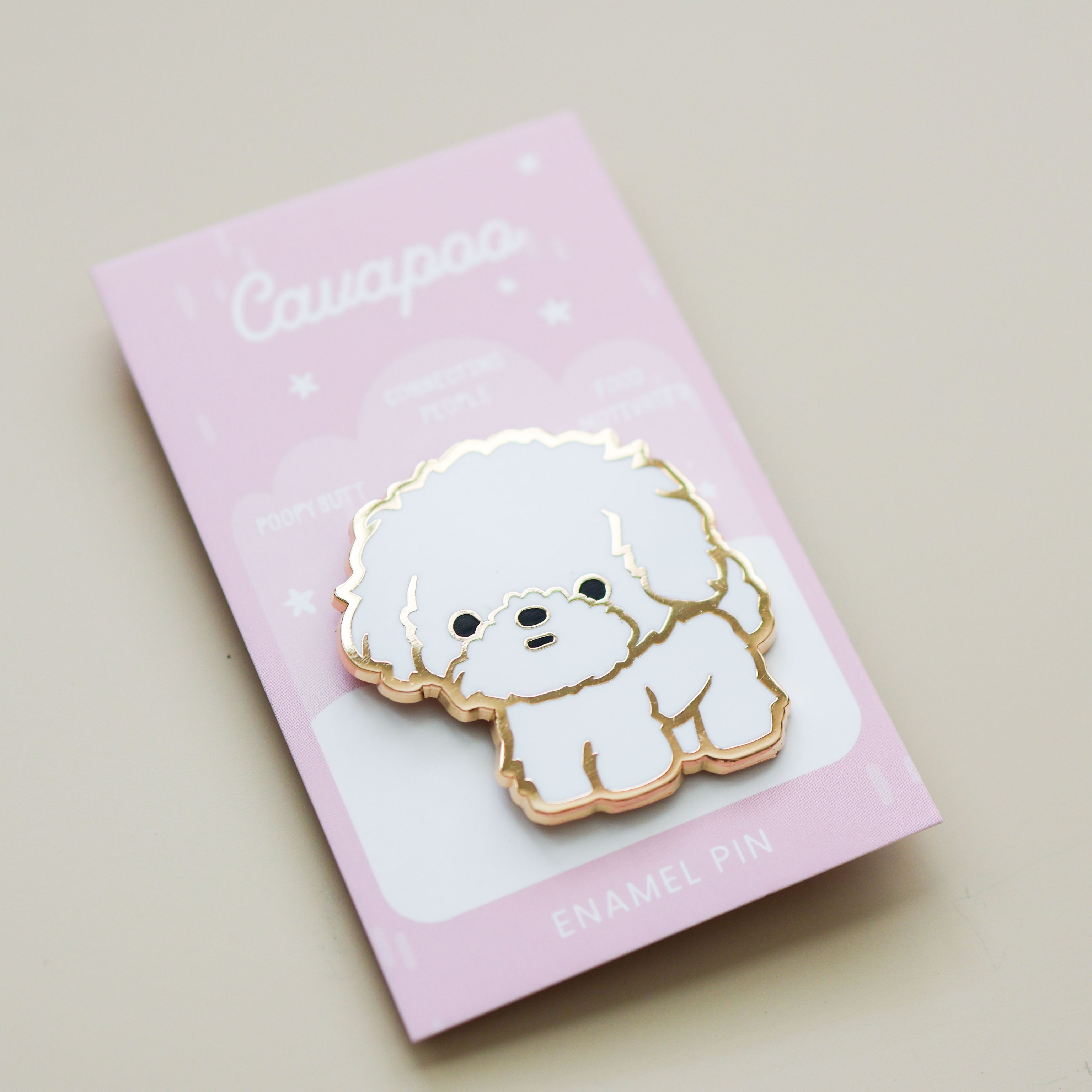 Enamel Pin - Cavapoo (White) – thousandskies