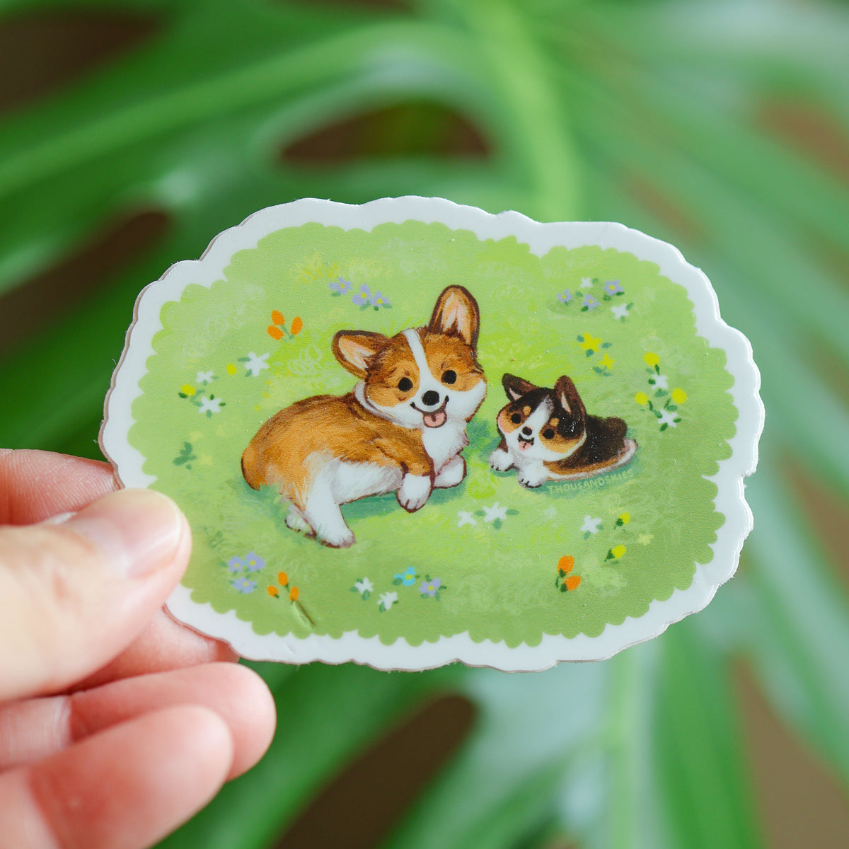 Labratory Corgi Sticker Vinyl Sticker Corgis in Spring – thousandskies