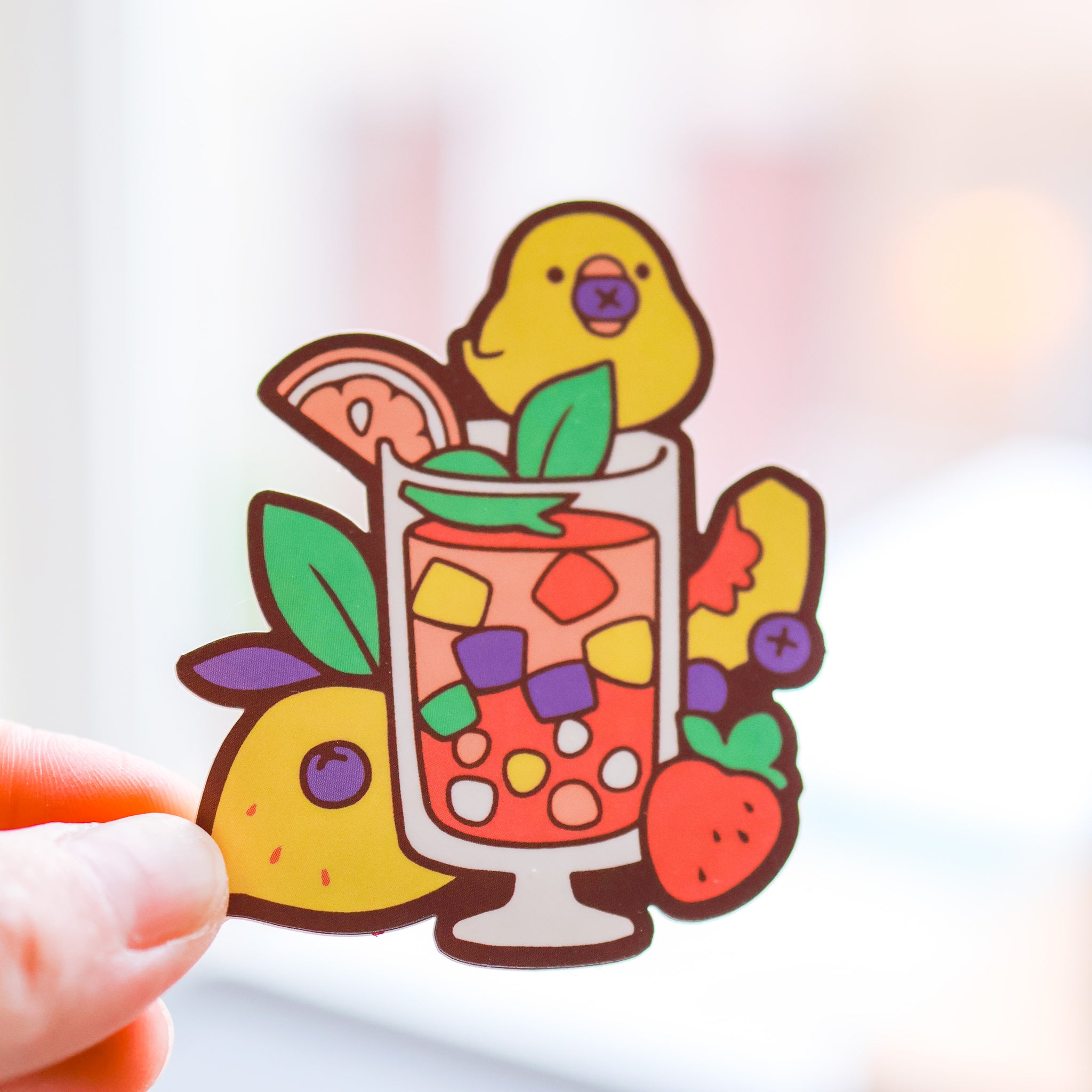 Vinyl Sticker Fruit Tea Boba Chick – thousandskies