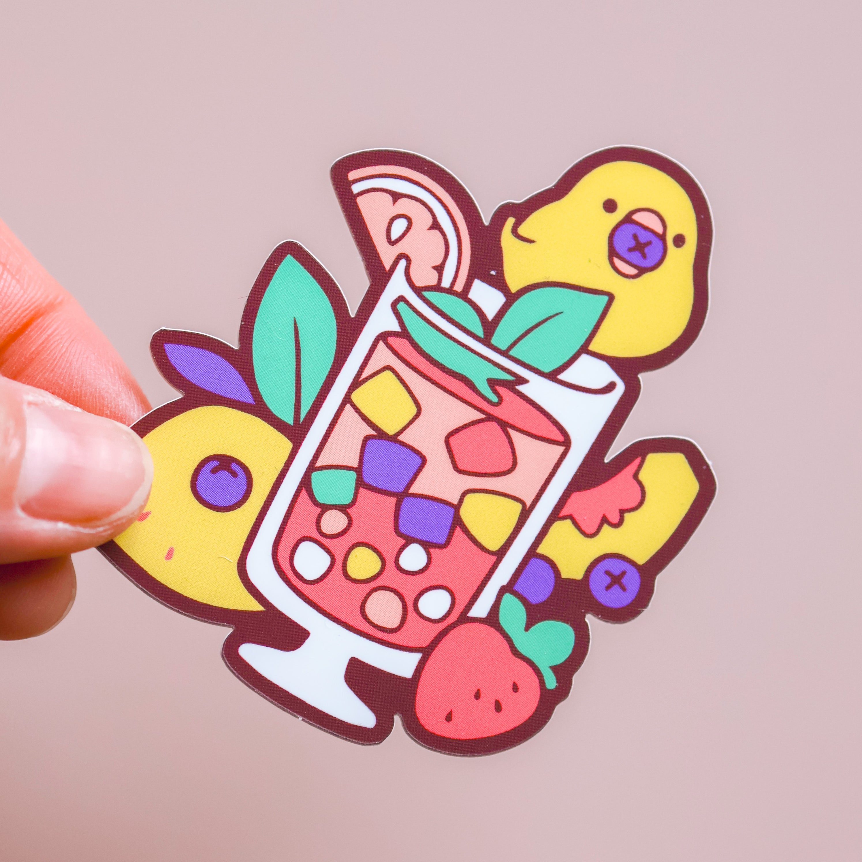 Vinyl Sticker Fruit Tea Boba Chick – thousandskies