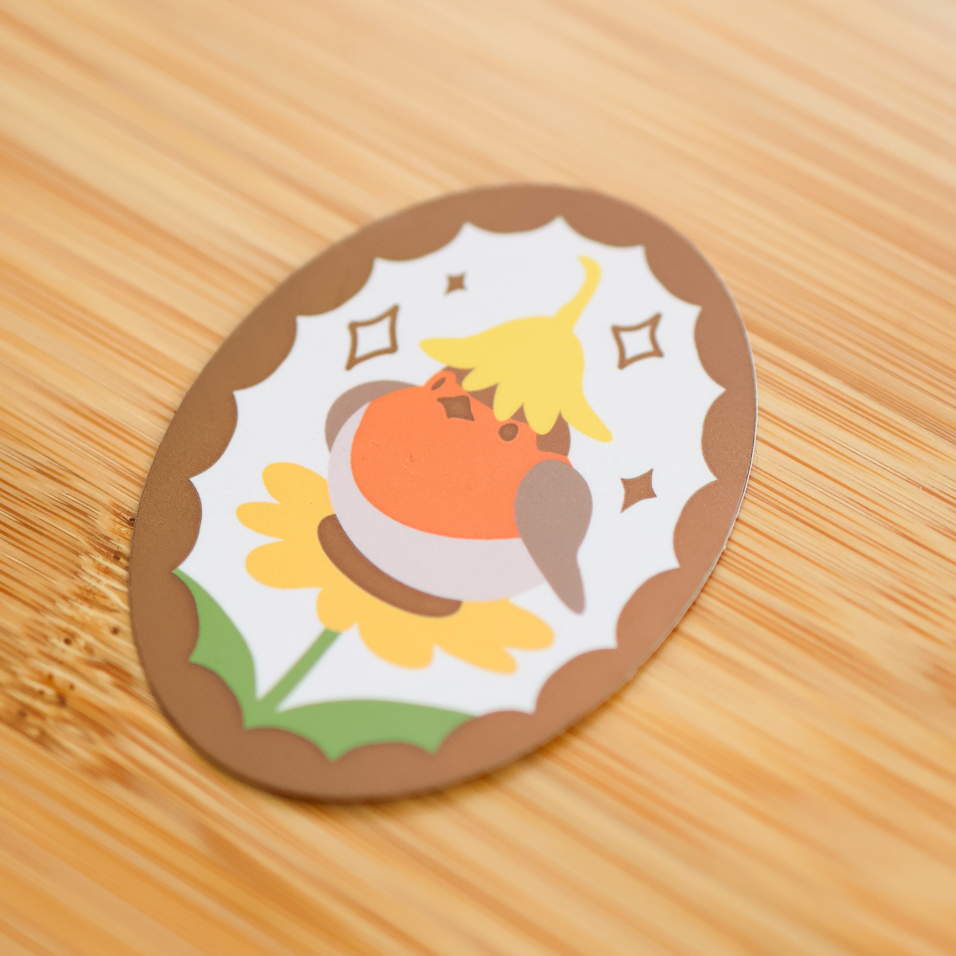 Vinyl Sticker (Holographic) Flower Robin – thousandskies