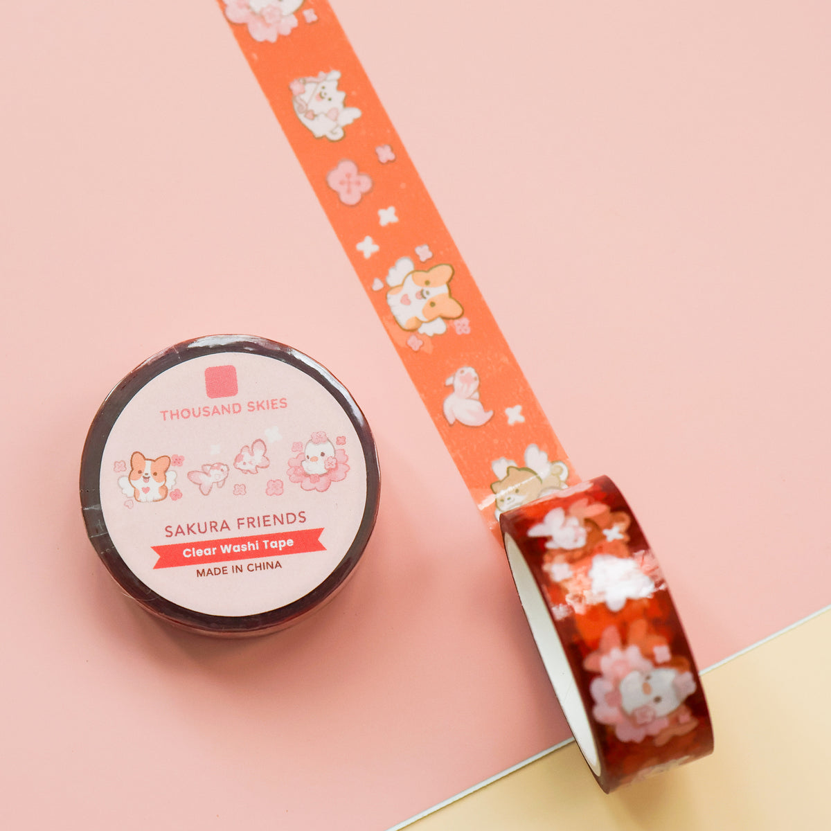 PET Clear Tape (Transparent) Sakura Friends