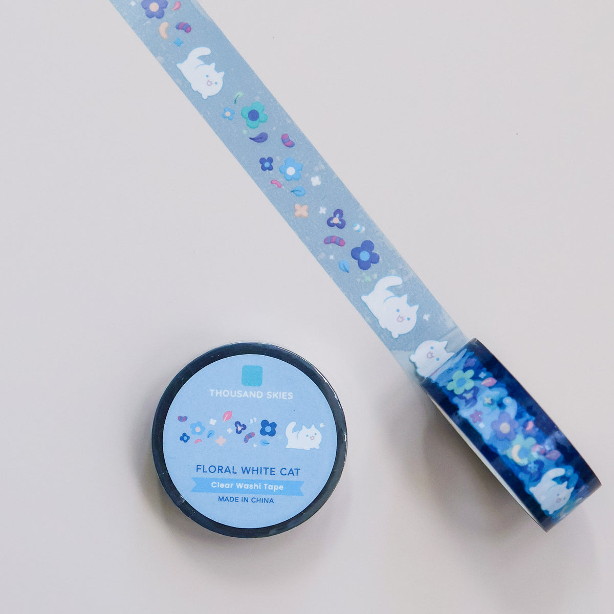1 Loop Taiwan Meow Collection Floral Washi PET Tape Sample