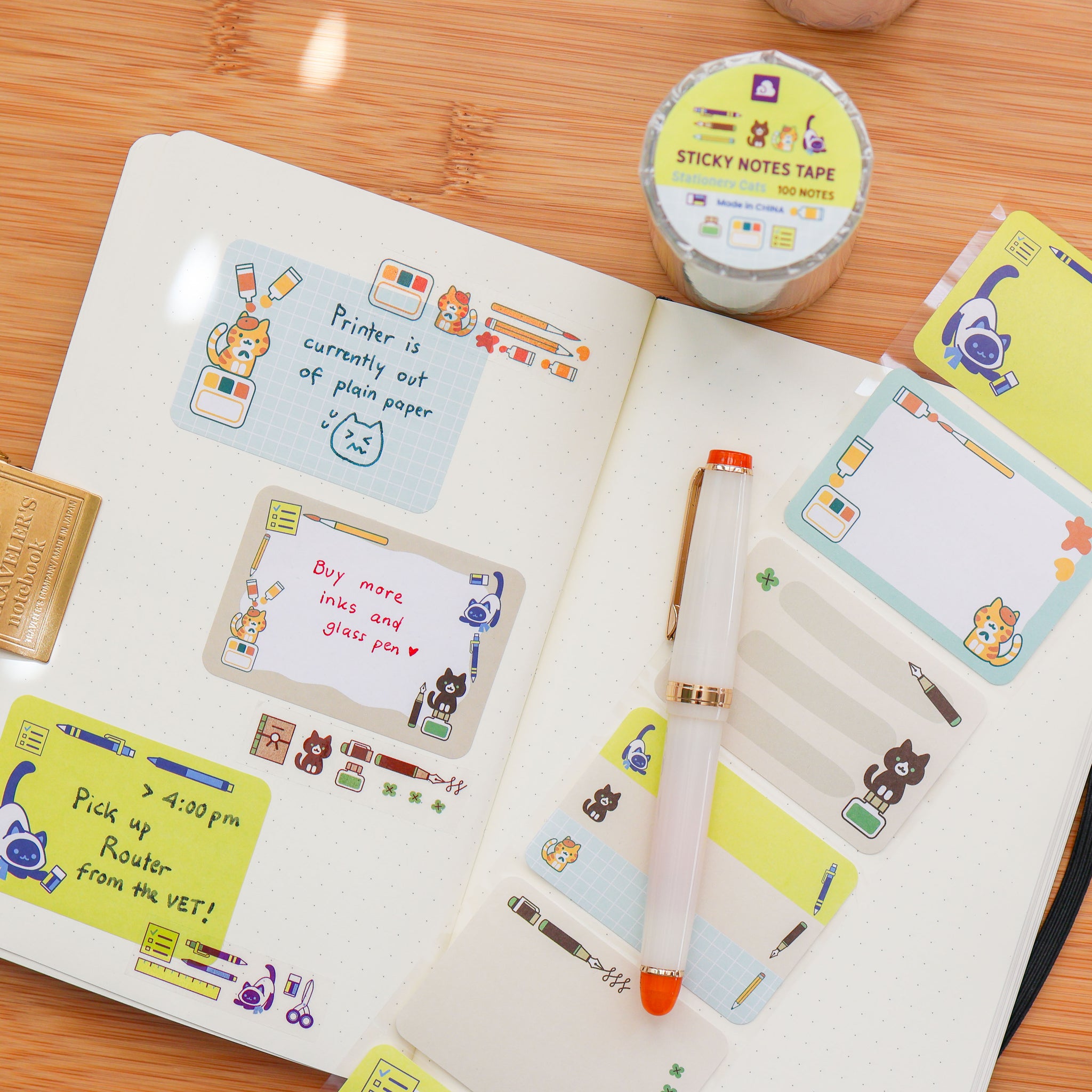 Sticky Notes Tape - Stationery Cats – thousandskies