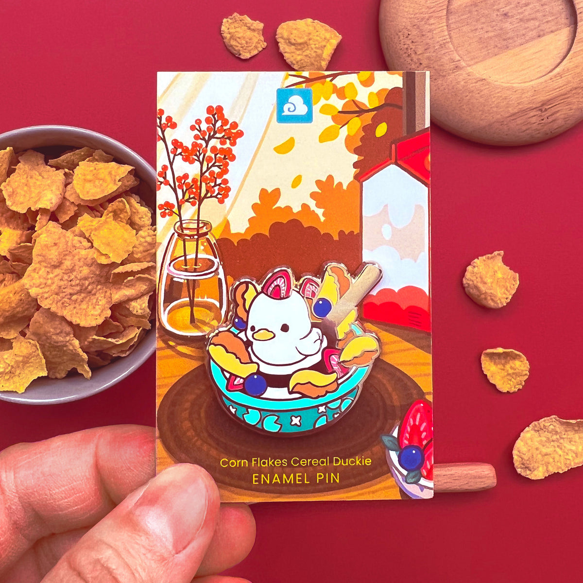 Enamel Pin Cornflakes Cereal Duck – thousandskies