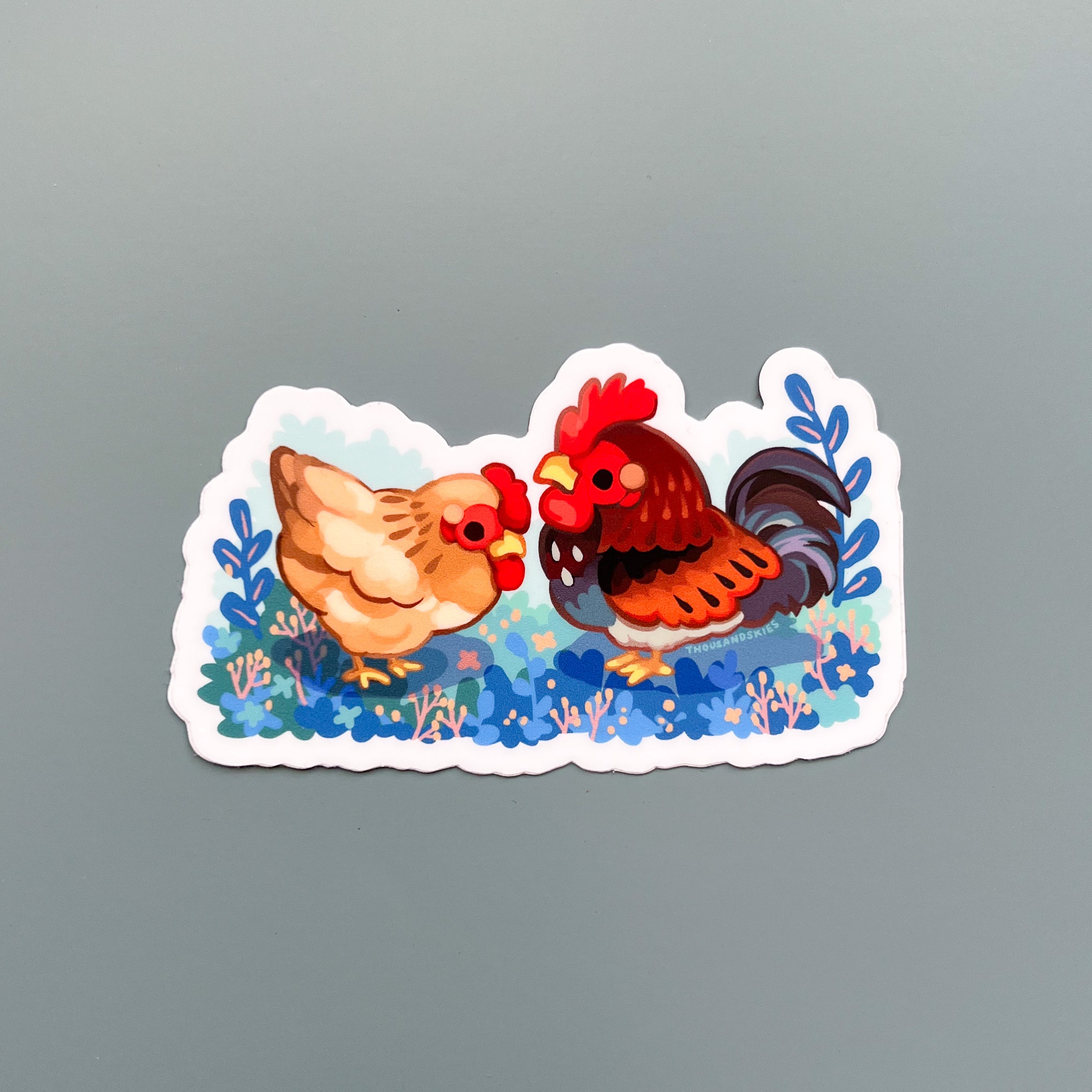 Hen Sticker Design Vinyl Sticker Rooster and Hen – thousandskies