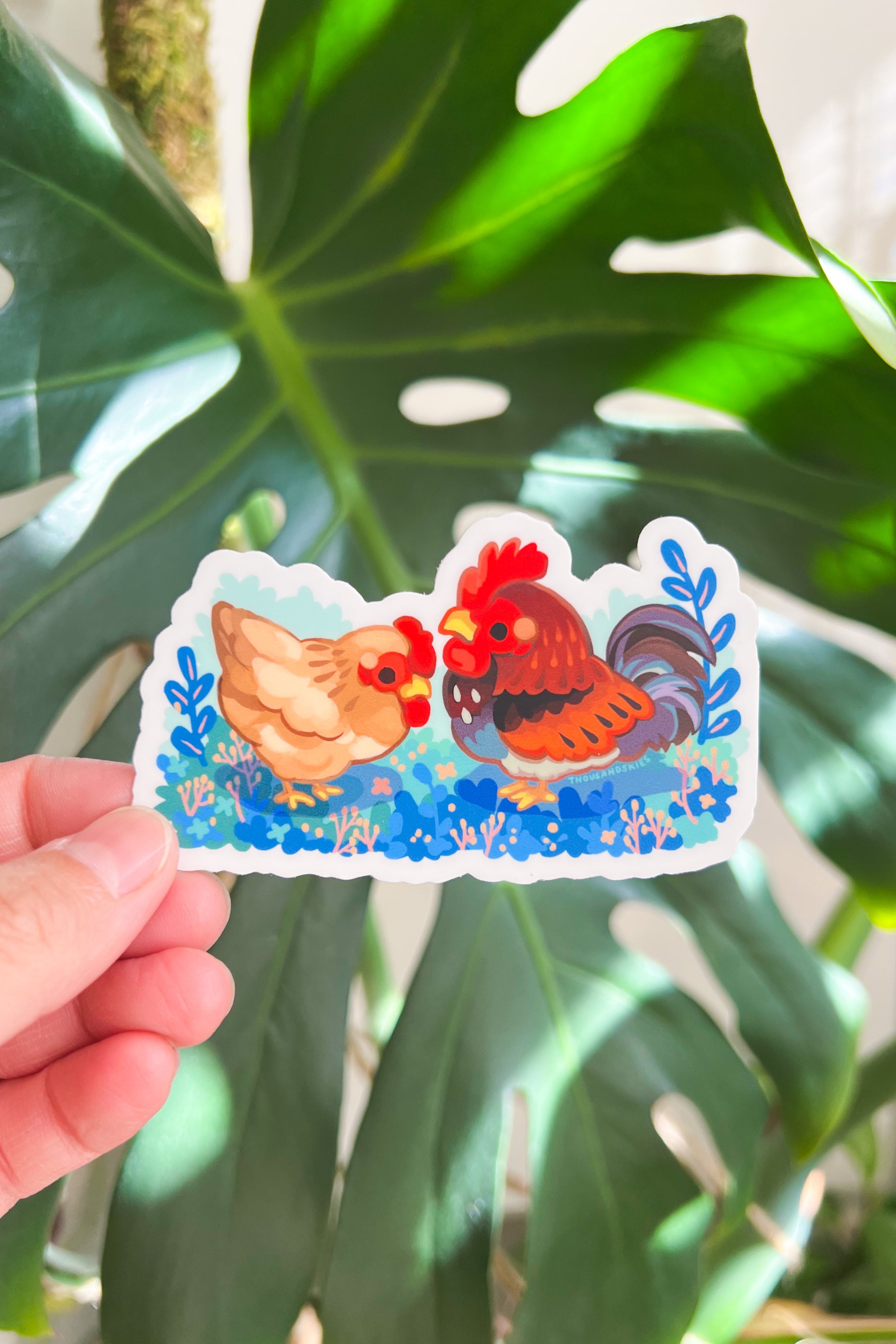 Hen Sticker Design Vinyl Sticker Rooster and Hen – thousandskies