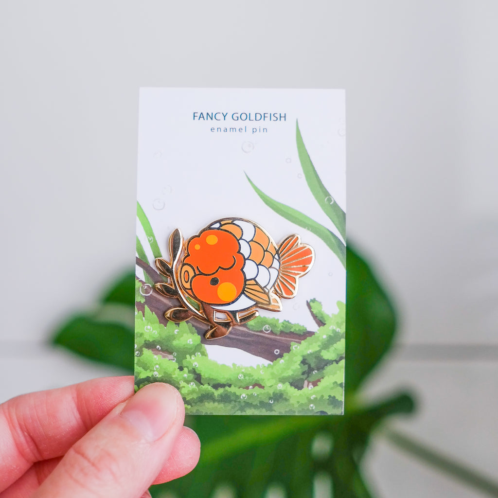 Enamel Pin - Fancy Goldfish - Golden Ranchu – thousandskies