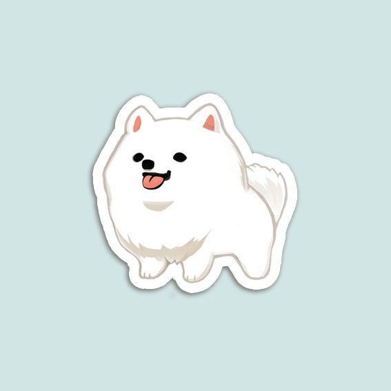 white small dog - White Small Dog - Sticker