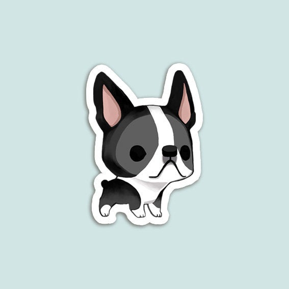 Boston Terrier Dog Vinyl Decal – AF6 – Car Window Sticker For Truck, Laptop, Netbook – Made In USA
