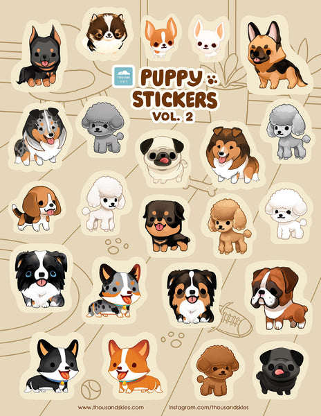 Puppy stickers deals