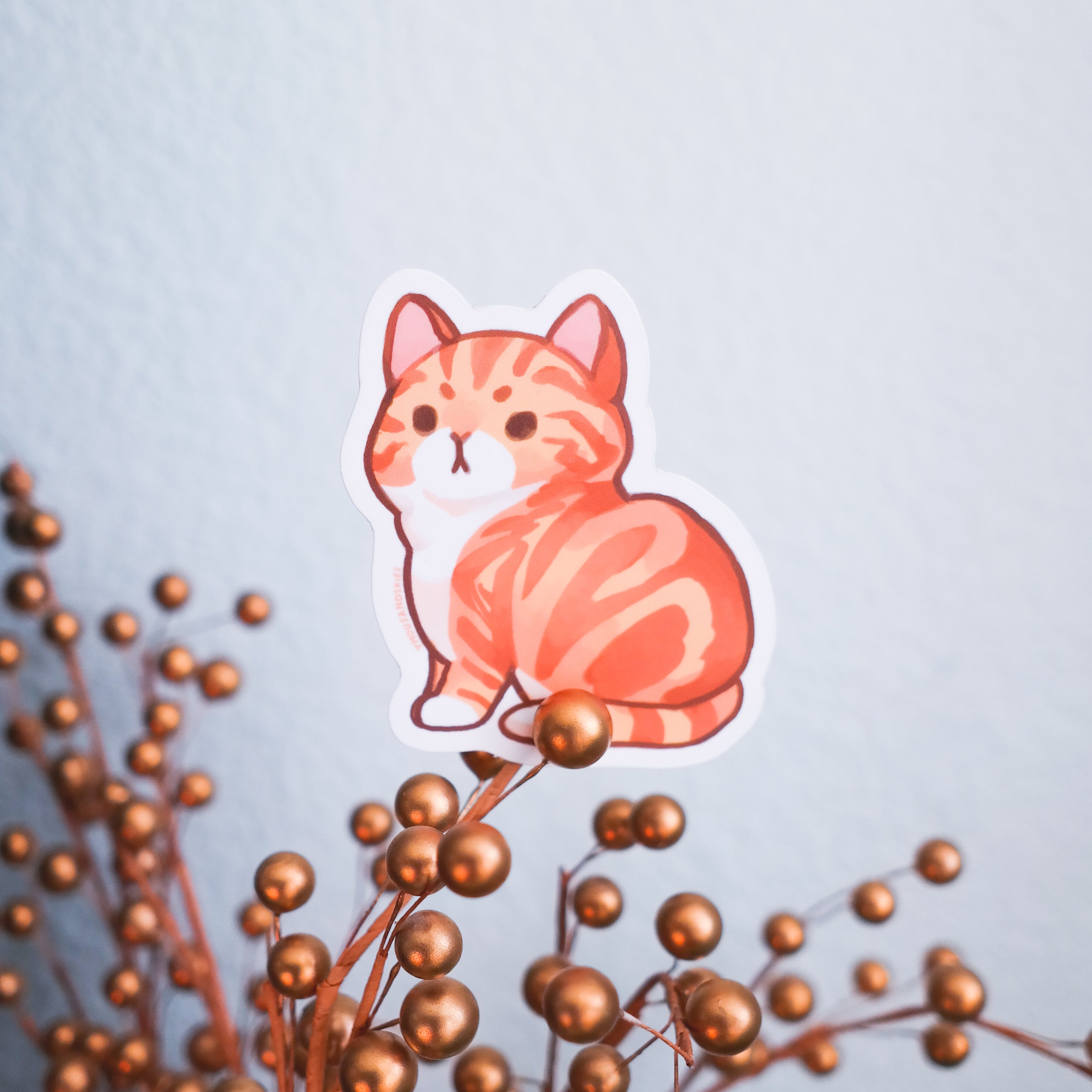 Vinyl Sticker Red Marble Classic Tabby Cat – thousandskies